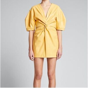 ALC leather yellow dress